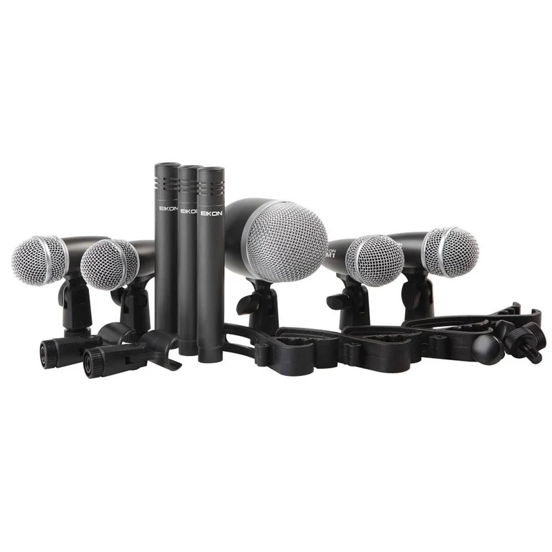 EIKON DMH8XL Set da 8 Microfoni x batteria completo di supporti e custodia