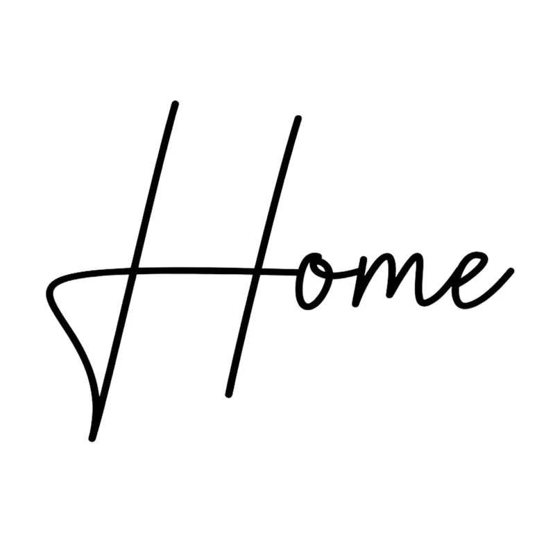 Immagine traforata, decorazione murale 3D, immagine 3D "Home" 80x49cm nero