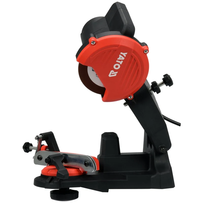 Affilatrice elettrica Yato, per catene da taglio per motoseghe, potenza 85 W, velocità di rotazione 5500 giri/min, angolo di affilatura 0-35°, guida metallica, cavo 1,8 m, YT-84990