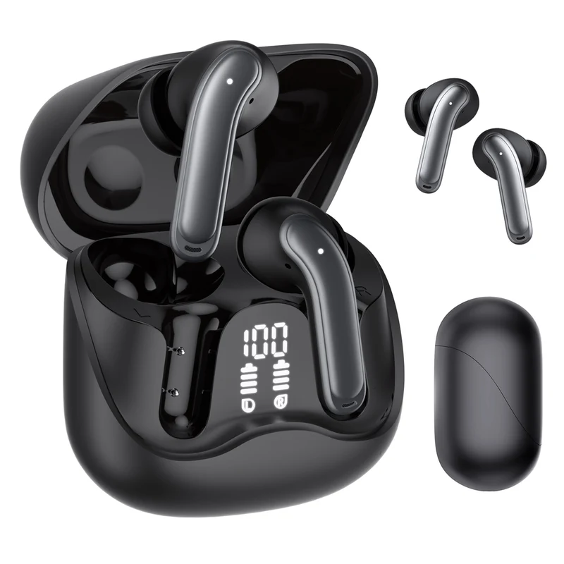 Cuffie wireless Audiocore, ibride ANC, ENC, 6 microfoni, custodia di ricarica, Tuya, AC591 PRO