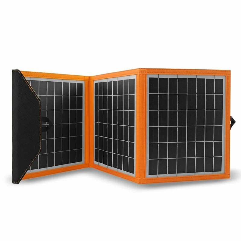 Pannello solare, caricatore, 15W, 1 porta USB, nero e arancione, A04