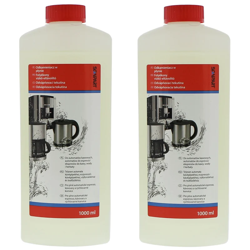 Disincrostante per macchine da caffè, bollitori, 1 litro, universale, Scanpart, 2 pezzi