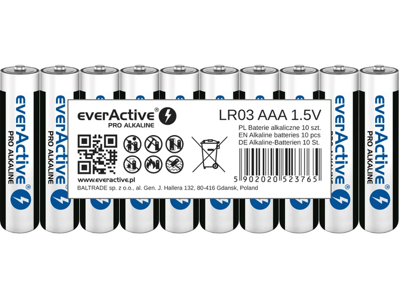Batterie Ministilo alcaiche everActive LR03 AAA Set di 10 batterie