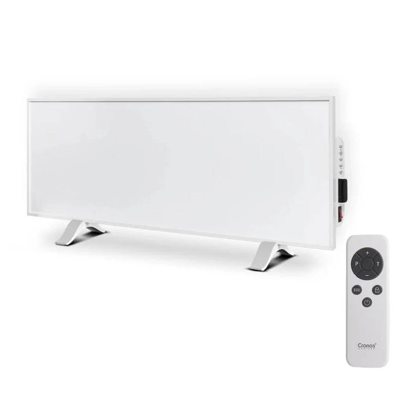 Riscaldatore a infrarossi Cronos, 330W, bianco, anallergico, ultrasottile, superficie opaca, riscalda un'area fino a 12m2, Synthelith PRO CRP-330TWP Bianco
