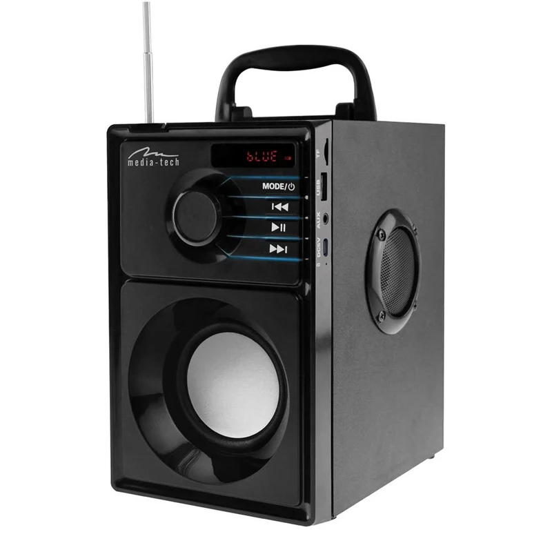 Altoparlante wireless Media-Tech, Bluetooth 5.1, radio FM, AUX, RMS 15W, MT3179