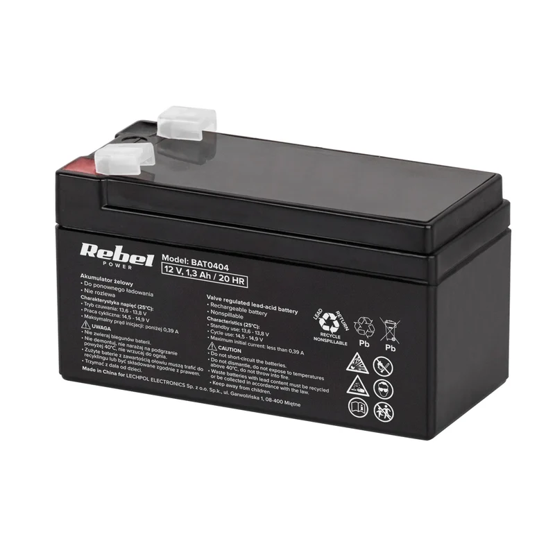 Batteria al gel Rebel senza manutenzione 12V 1,3Ah, a lunga durata