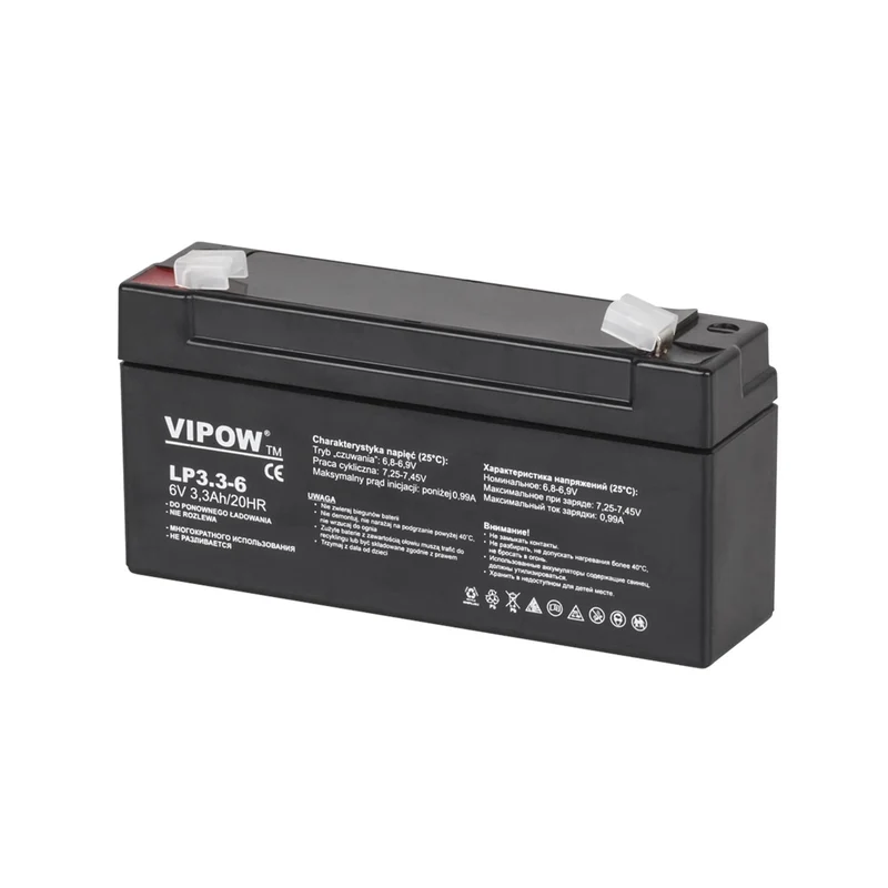 Batteria al gel Vipow, senza manutenzione, a lunga durata, 6V 3,3Ah, BAT0205