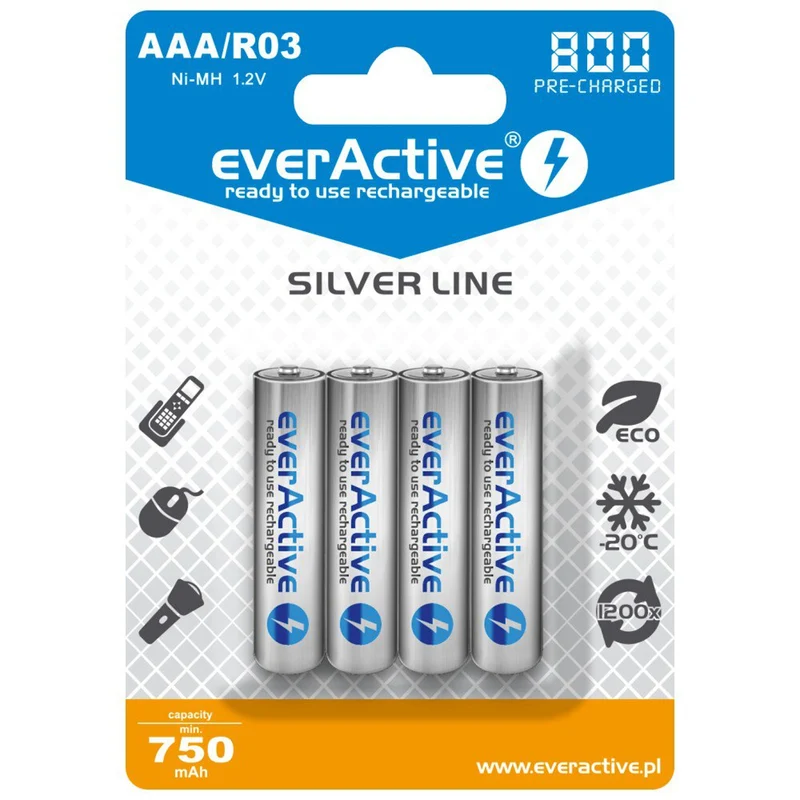 4x batterie sempre attive R03 / AAA 800mAh di alta qualità