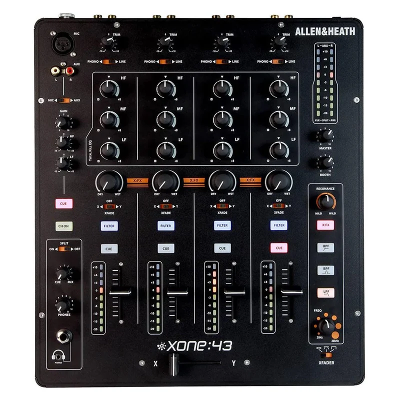 Allen & Heath Xone:43 Mixer Professionale analogico per Dj 4 canali con FX, Nero