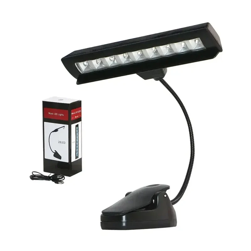 HEBIKUO PD14 LAMPADA 10 LED DA LEGGIO RIPIEGABILE BATTERIA RICARICABILE USB INDICATORE DI CARICA + CAVO