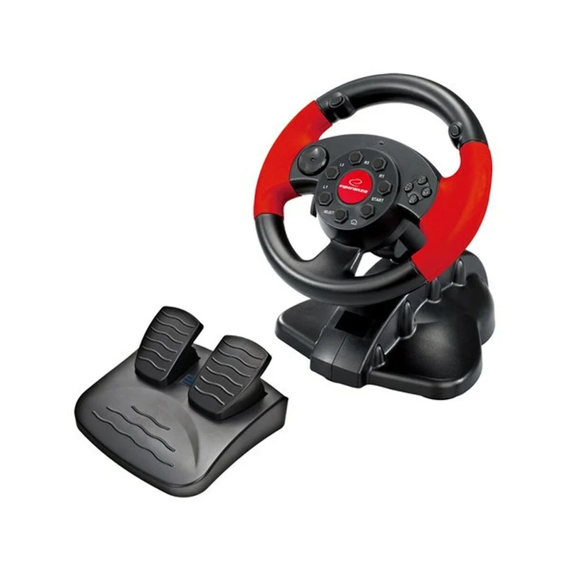 Volante da corsa Esperanza EG103 Pedali Nero Rosso PC PlayStation 3 PlayStation 2