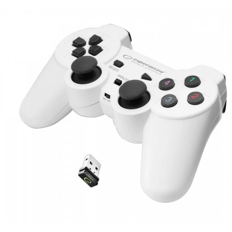 Controller di gioco wireless Esperanza Gladiator GX600 USB 2.0 Bianco PC PlayStation 3