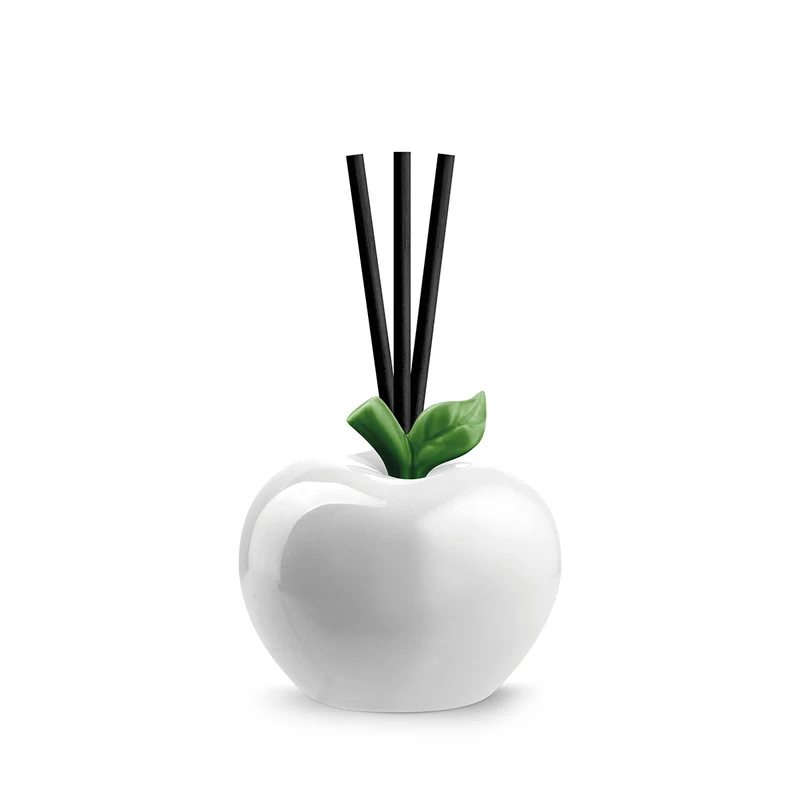 Diffusore Mela Bianco con Bastoncini Ocean 8 cm