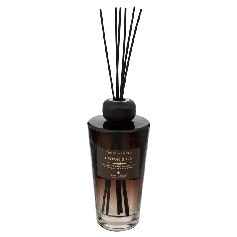 Diffusore con Bastoncini Alma in Vetro Fiori di Cotone & Lino 500 ml
