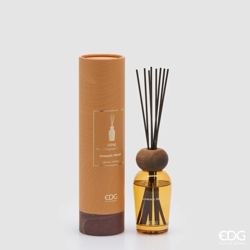 Diffusore con Bastoncini EDG Opal Bosco Hinoki 220 ml