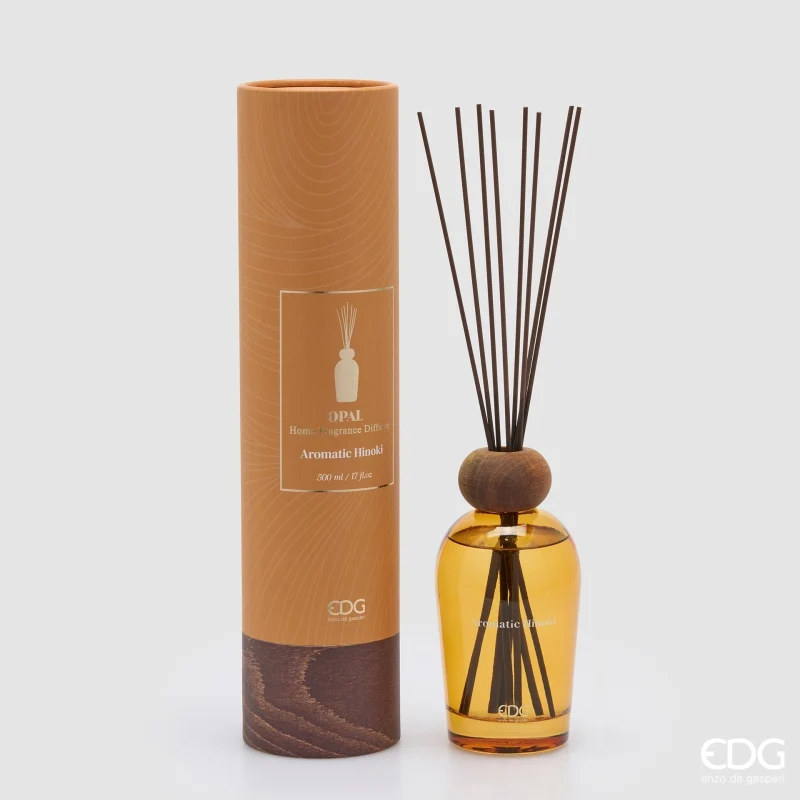 Diffusore con Bastoncini EDG Opal Bosco Hinoki 500 ml