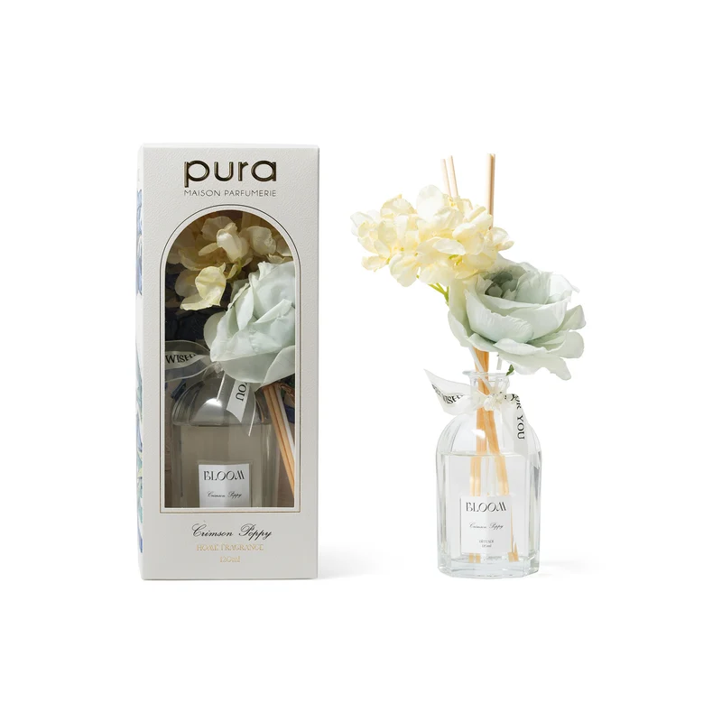 Diffusore con Bastoncini Fiori Papavero 120 ml - 20 cm