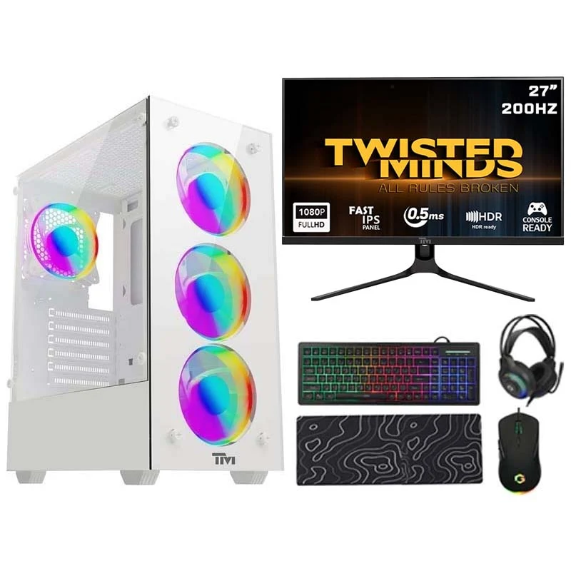 Ryzen 5 Gaming PC, Ryzen 5 9600X, RTX 5060 Ti 16GB, Windows 11 Pro With Gaming Monitor and 4in1 Kit
