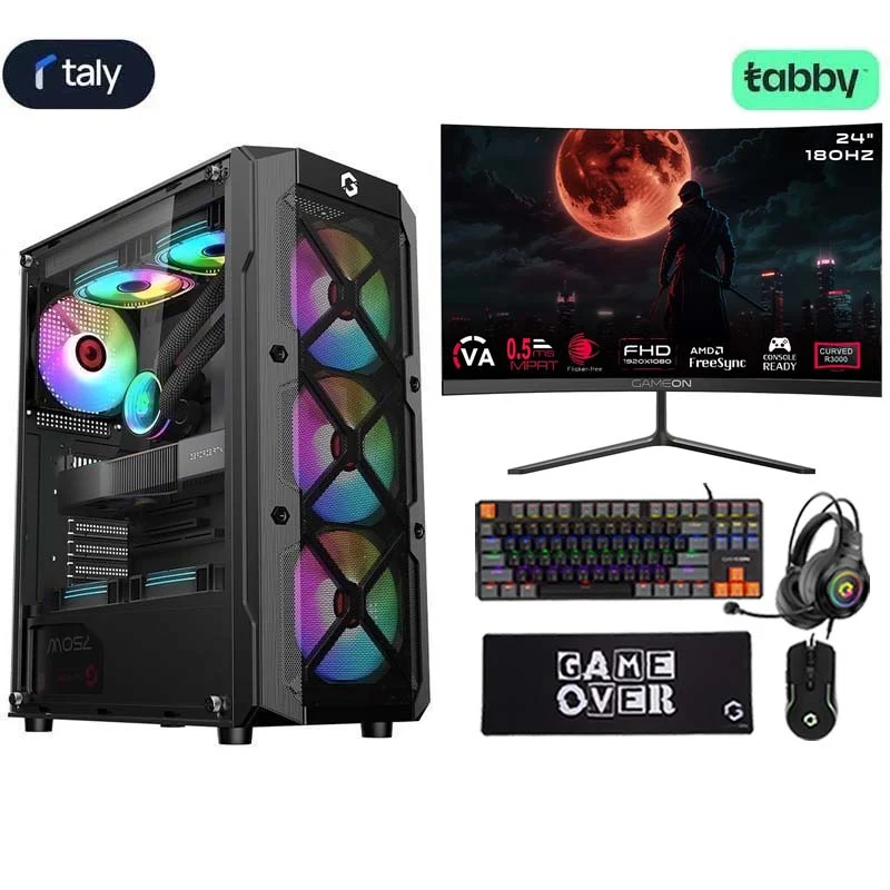 i5 Gaming PC, i5-12400F, RTX 2060 12GB, Windows 11 Pro with Gaming Monitor and 4in1 Gaming Kit