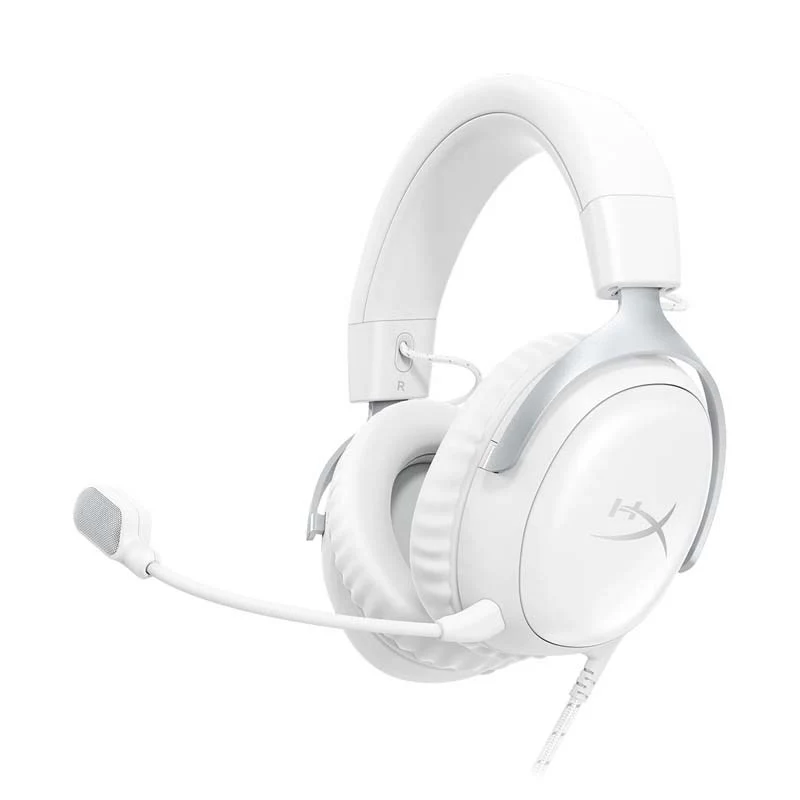 HyperX Cloud III DTS Headphone X Spatial Audio Wired Gaming Headset for PC, PS5, PS4, Xbox One, Switch - White