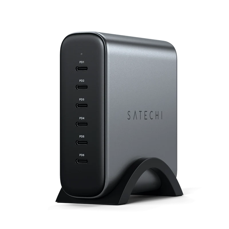 200w USB-C 6-Port Pd GaN Charger - Space Grey