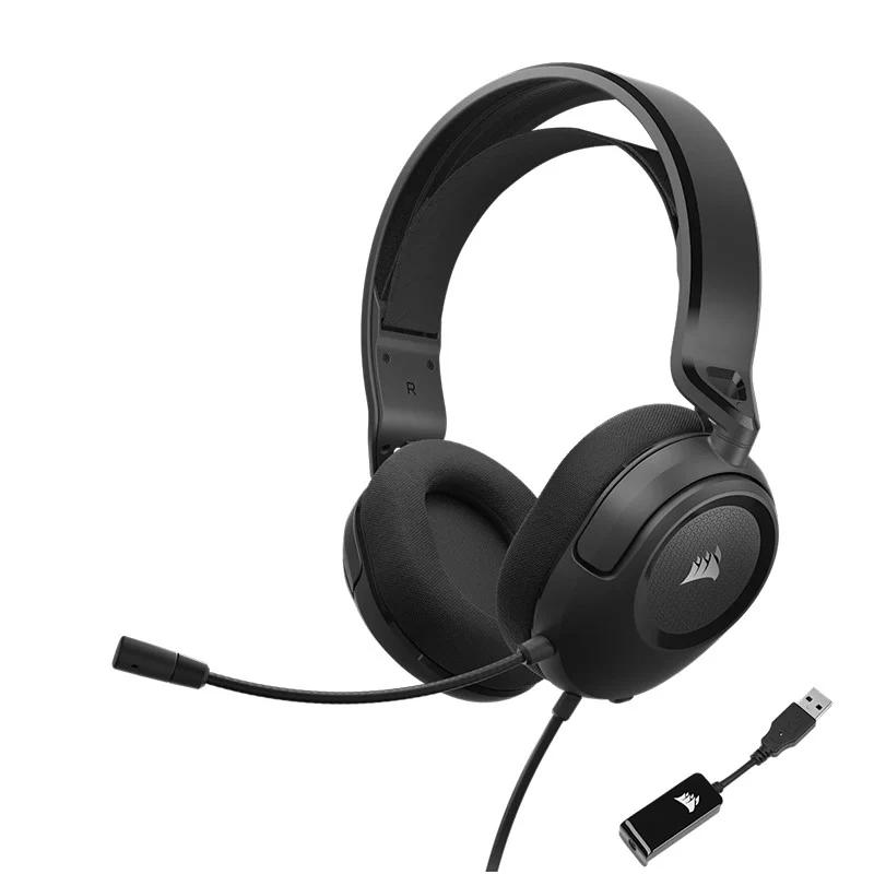 Corsair HS35 SURROUND v2 Multiplatform Wired Gaming Headset for PC, PS5, Xbox & Mobile - Black
