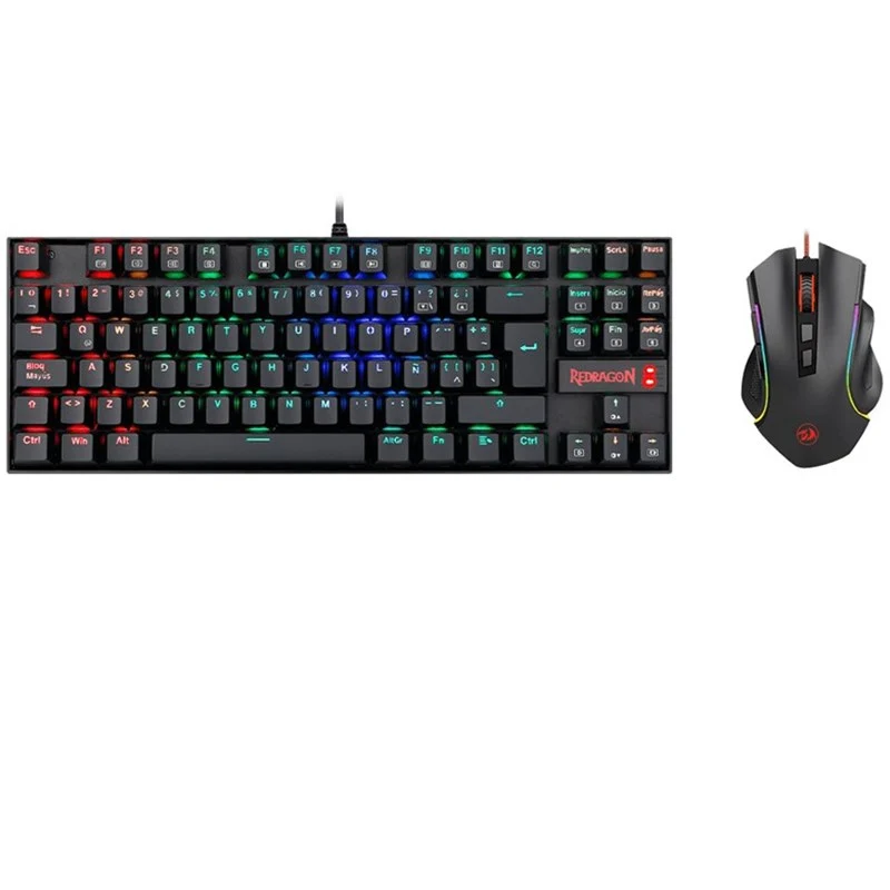 Redragon 2 in 1 Combo, K552 RGB Mechanical Gaming Keyboard Gaming Mouse, Black