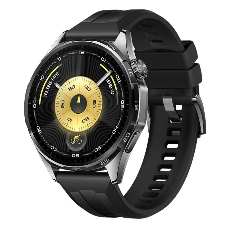 Huawei Watch GT 6 46mm, Black Fluoroelastomer Strap - Black