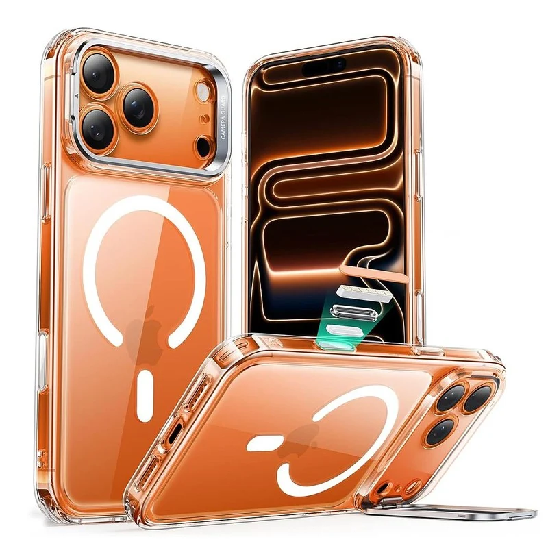 ESR iPhone 17 Pro Max HaloLock Classic Hybrid Case with Stash Stand (Camera Control Button) Case - Clear