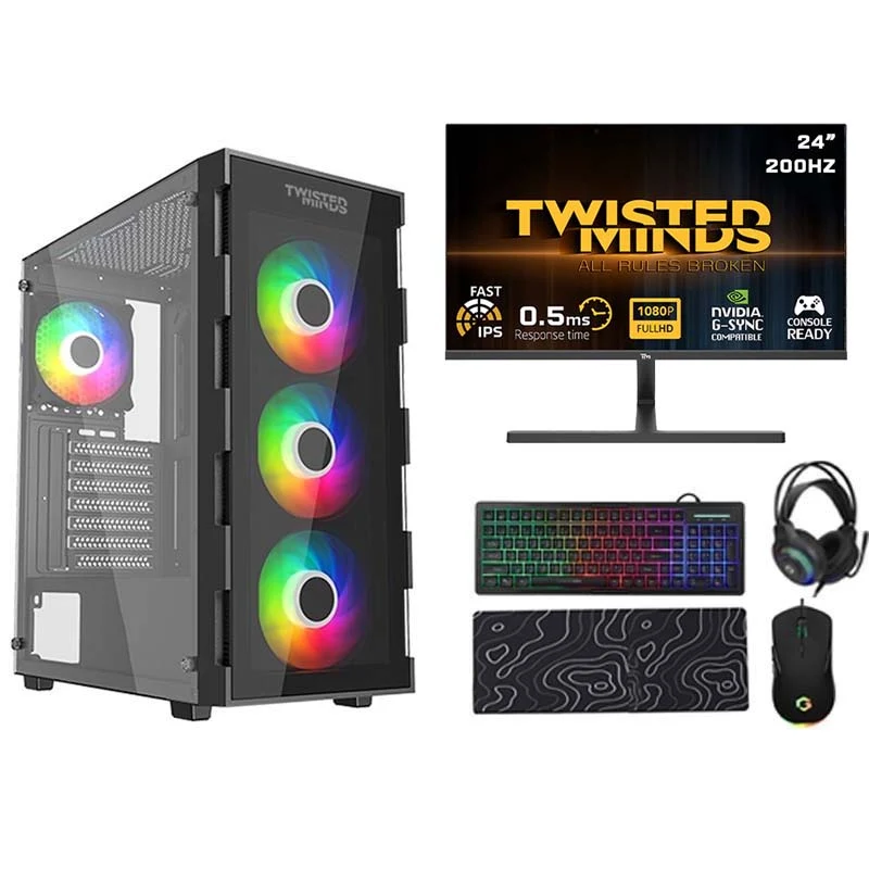 i5 GAMING PC, i5-14400F, RTX 3050 6GB, Windows 11 PRO with Gaming Monitor and 4in1 Gaming Kit