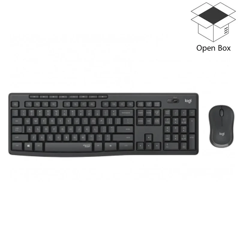 Logitech MK295 Wireless Silent Keyboard & Mouse Arabic - Black - Open Box