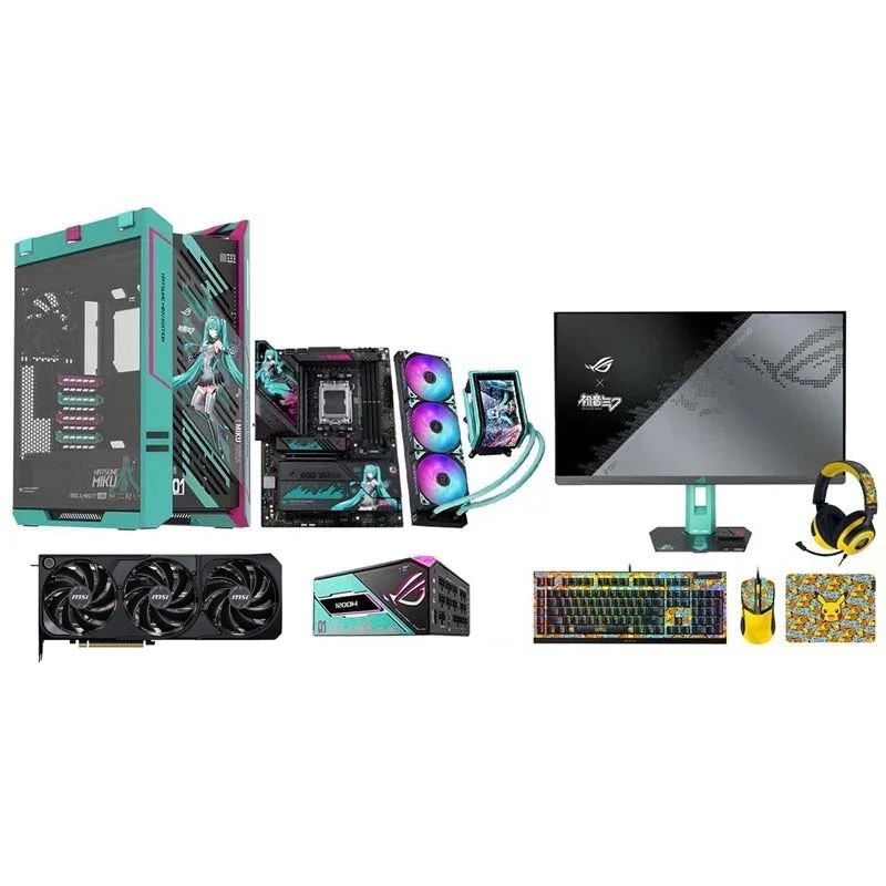 Ryzen 9 Hatsune Miku Edition Gaming PC, Ryzen 9 9950X3D, RTX 5080 16GB, Windows 11 PRO With Gaming Setup