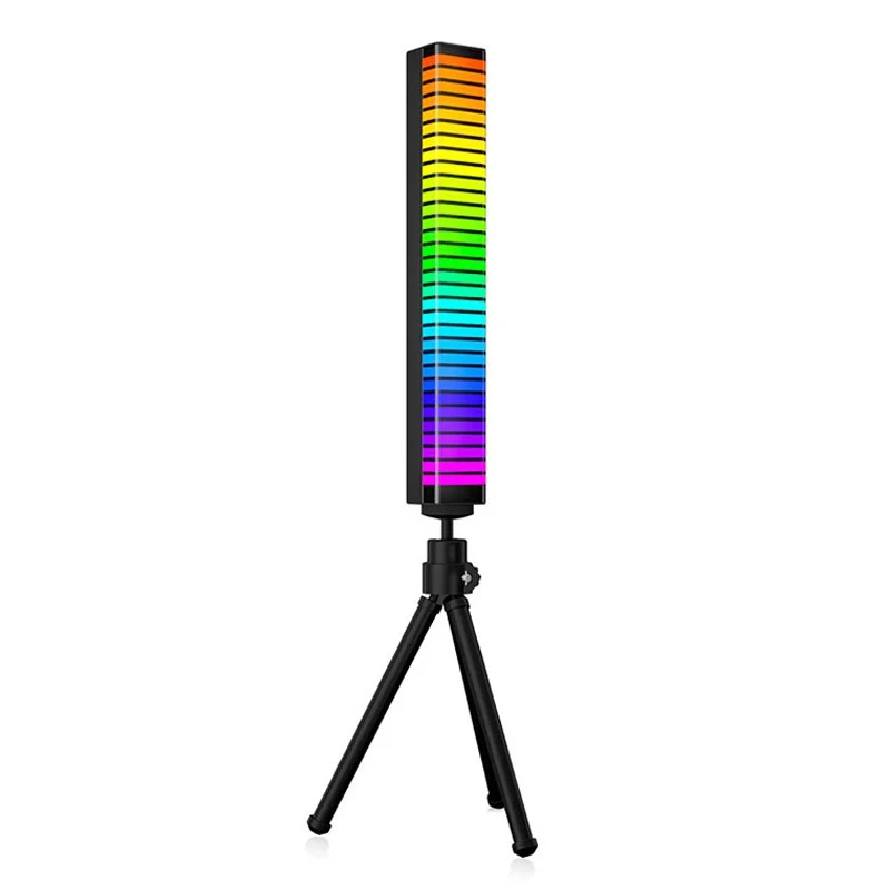 Smart RGB LED Music, Voice Sync Atmosphere Light Bar Stand With App Control, 20 Scene Modes For Gaming Room Decoration - Black
