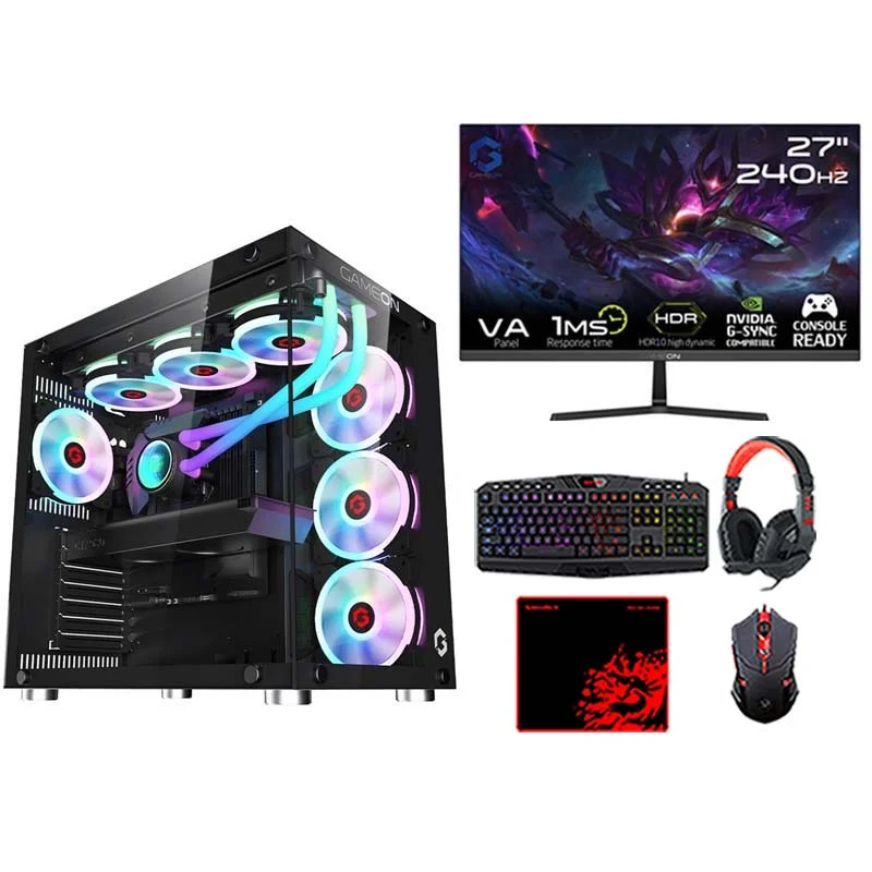 i5 GAMING PC, i5-14400F, GTX 1650 4GB, Windows 11 PRO With Gaming Monitor and 4in1 Gaming Kit