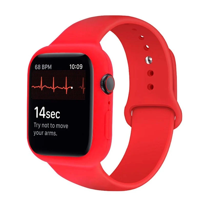 Soft Silicon Sports Apple Watch Band with Bumper Case