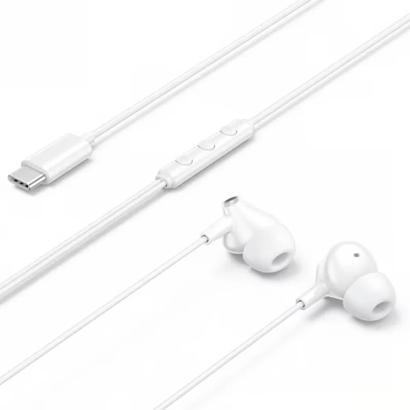 Vention Echo Lite USB-C In-Ear Wired Headphones with DAC Adapter 1.2 M - White