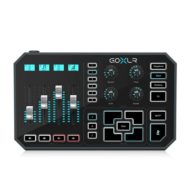 TC Helicon Go XLR Revolutionary Online BroadCaster Platform With 4-Channel Mixer, Motorized Faders, Sound Board and Vocal Effects