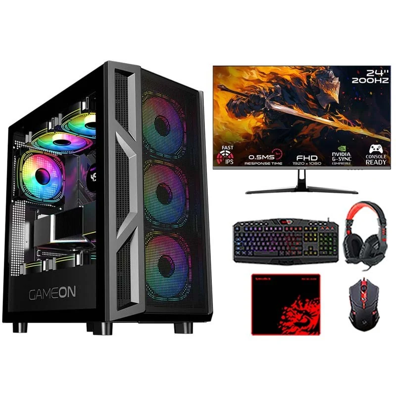 i5 Gaming PC, i5-14400F, RTX 2060 12GB, Windows 11 Pro with Gaming Monitor and 4in1 Gaming Kit