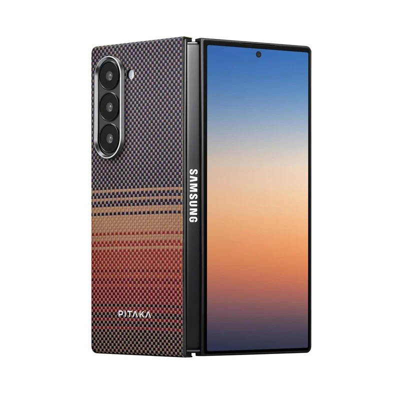 Pitaka Samsung Z Fold7 Ultra Slim Case - Sunset (Rear Cover)