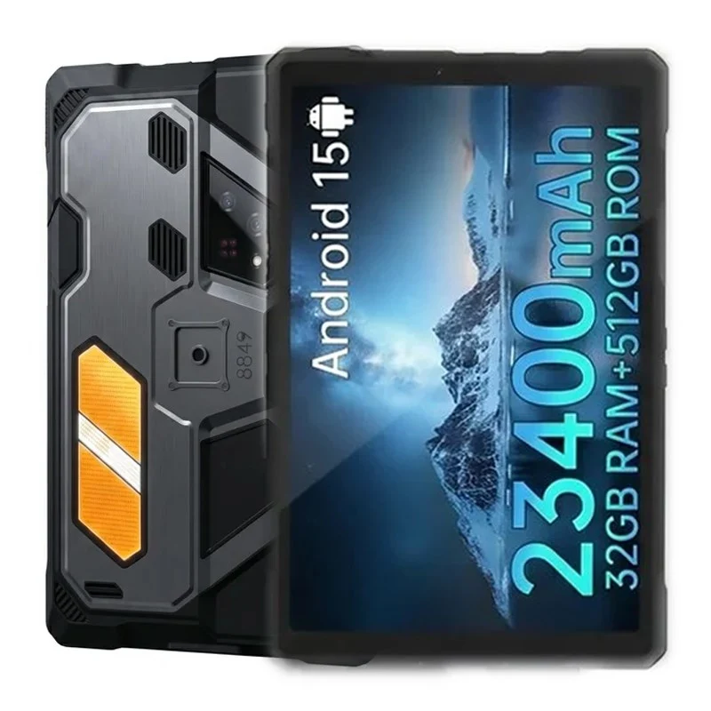 Unihertz 8849 Tank Pad Ultra 512 GB, 32 GB (16 GB + 16 GB) RAM 23400mAh Battery, Global 1st Rugged Tablet with 260 Lumen 1080p Projector, Night Vision (Global Version)