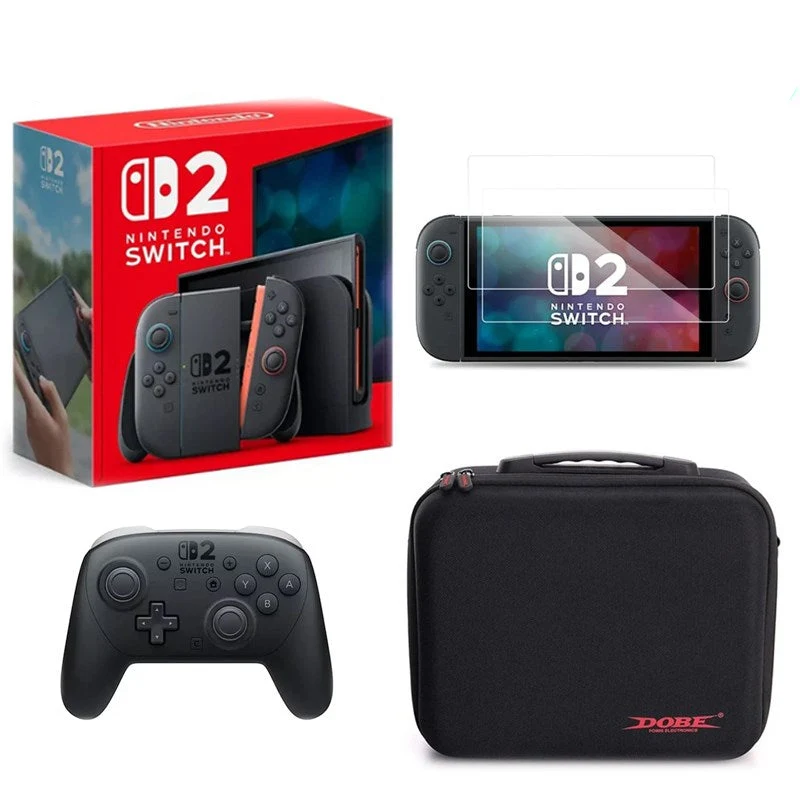Nintendo Switch 2 Console + Dobe TNS-5179 Storage Bag + Screen Protector + Nintendo Switch 2 Pro Controller