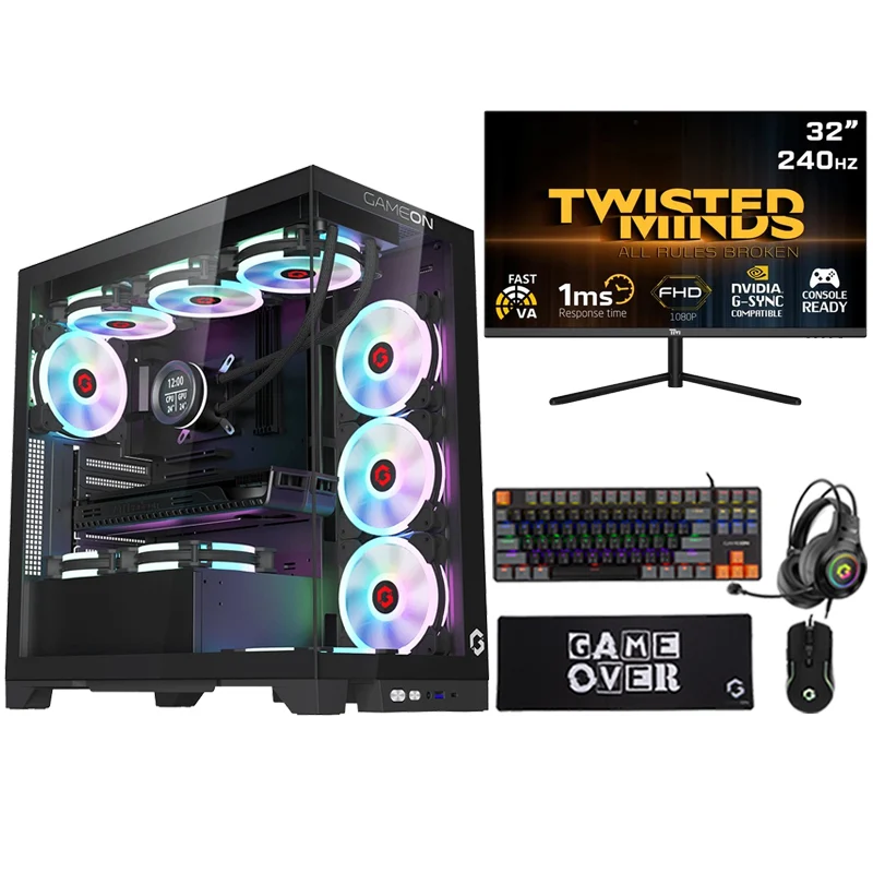 i7 GAMING PC, i7-14700KF, RTX 4070 SUPER 12GB, Windows 11 Pro with Twisted Minds Gaming Monitor and 4in1 Gaming Kit