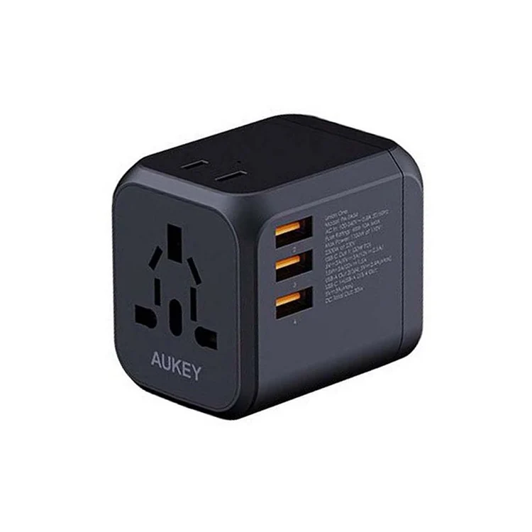 Aukey Minima Universal Travel Adapter with 30 W PD Port - Black