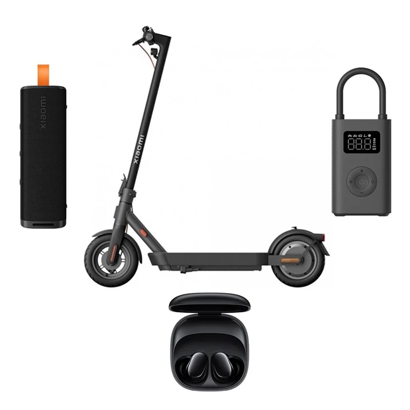 Xiaomi Mi Electric Scooter 4 Pro (2nd Gen) - Black + Portable Air Compressor 2 + Sound Outdoor 30 Watts + Redmi Buds 6 Play Bundle