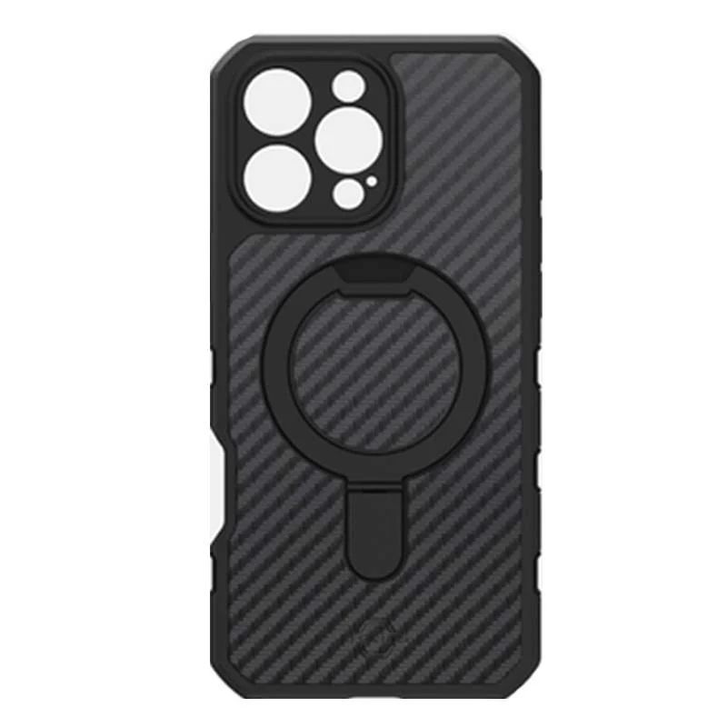 Itskins Force Carbon Series Case Compatible With Magsafe With Stand For iPhone 16 Pro Max 6.9, Black