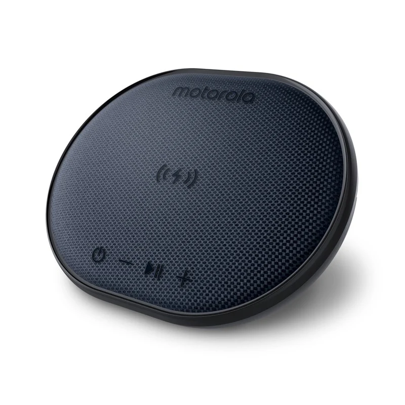 Motorola ROKR 500 Portable Bluetooth Speaker with Wireless Charging Pad with Microphone for Handsfree Calls - IPX6 Water Resistance - Black