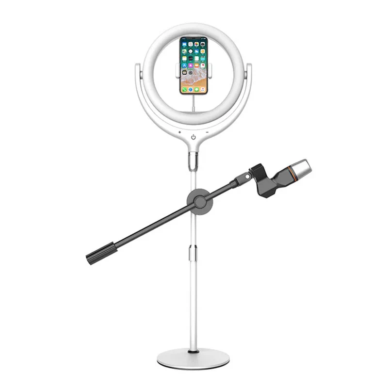 Makeup Selfie Light Ring Light, 12" Dimmable With Cell Phone Holder & Microphone For Youtube Videos, Take Pictures, Ring Light For Streamers