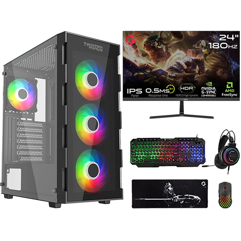 i5 GAMING PC, i5-11400, RTX 3060 12GB, Windows 11 PRO with GAMEON Gaming Monitor and 4in1 Gaming Kit