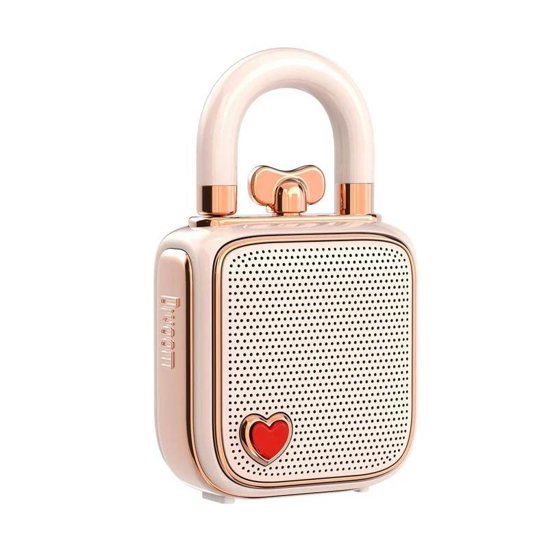 Divoom LoveLock Portable Bluetooth Speaker, Mini Cute Retro Stylish Design, 5 W Sound Box - Pink