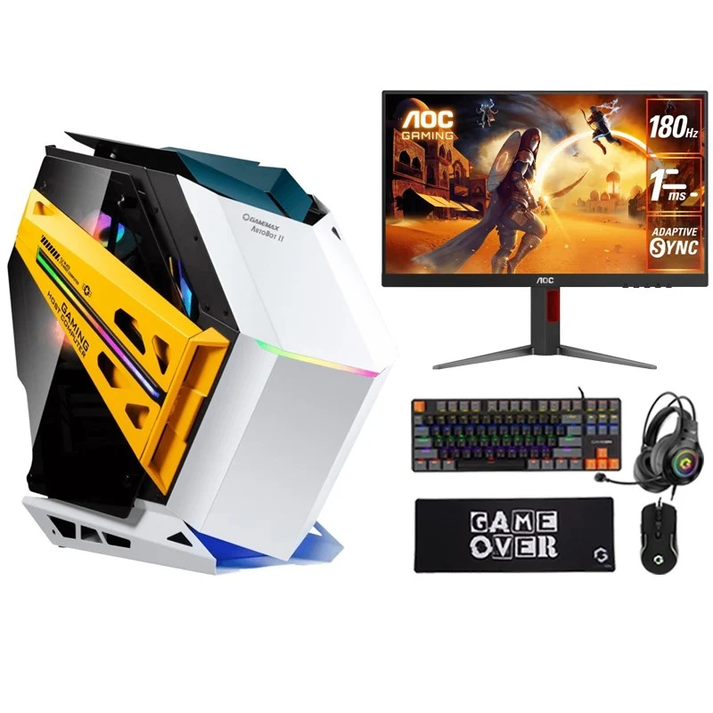 i7 GAMING PC, i7-14700F, RTX 4070 SUPER 12GB, Windows 11 Pro with AOC Gaming Monitor and 4in1 Gaming Kit
